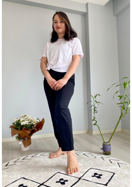 Uni Siyah Düz Renk Penye Pijama
