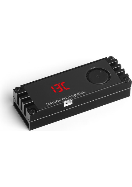 LED Derece Göstergeli, Fanlı, Alüminyum, Nvme M.2 SSD Soğutucu (3 Adet Termal Ped Dahil) (DK-AC-M2FAN)