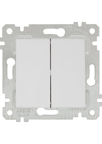 Rita Beyaz Mekanizma + Tuş Komütatör (Vidalı)