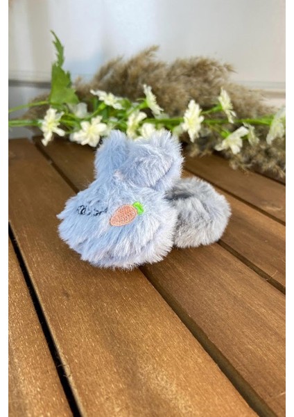 Figürlü Peluş Lastik Toka Gri SBT427