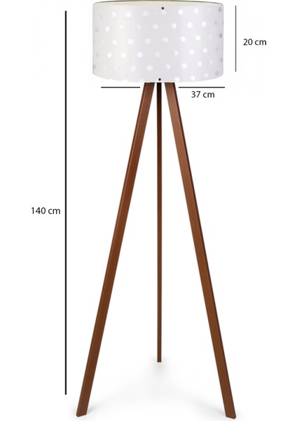 Beyaz Puantiye Başlıklı Tripod Lambader fırsatları