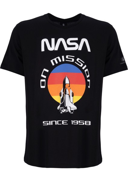 AS00843508 101106090 SN705 Nasa Mission 2fx Lumberjack Erkek T-Shirt Siyah