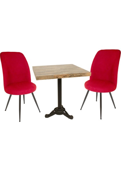 Çipa Laminat Kare - Saray 2li Masa Takımı - Bordo