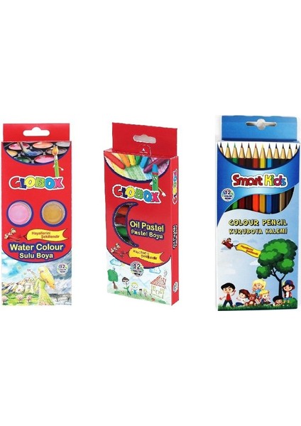 3 Lü Boya Seti (Kuruboya - Pastel Boya - Sulu Boya)