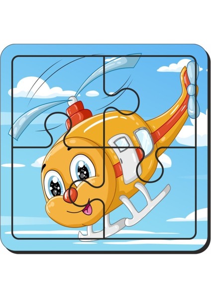 Kedi, Helikopter, Aydede ve Fil, Arı 4 Parça 4'lü Yapboz Ilk Puzzle, Kolay Puzzle 4PUZZ1660