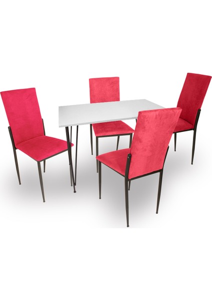 Premium - Gözde Mutfak Masa Takımı - Kırmızı