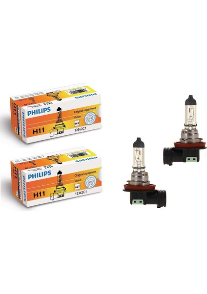 (2 Adet) Phılıps H11 12V 55W Standart Ampul 12362 Prc1