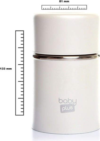 Baby Plus Paslanmaz Çelik Bebek Mama Saklama Termosu 260 ml Beyaz