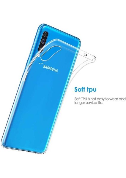 Samsung Galaxy A70 Kılıf Ultra Şeffaf Elastik Kılıf Renksiz