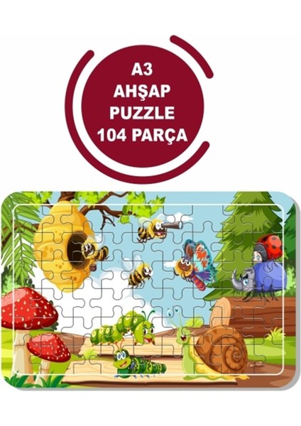 Arılar A3 104 Parça Ahşap Puzzle