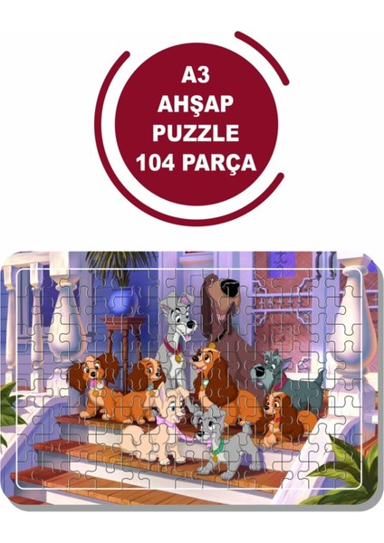 Köpekler A3 104 Parça Puzzle, Oyuncak, Yapboz