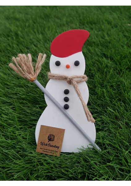 Dekoratif Ahşap Kardan Adam - Yılbaşı Süsü