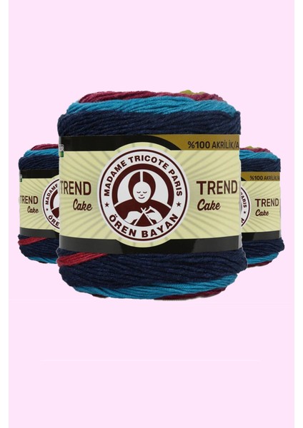 3 Adet Trend Cake Batik Ebruli El Örgü Ipi 634