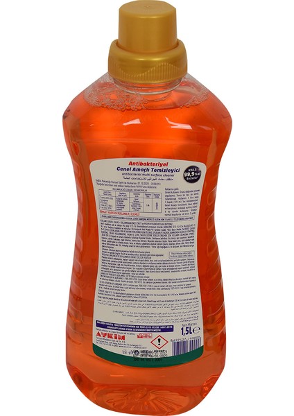 Genel Amaçlı Temizleyici Tüm Yüzeyler İçin Turuncu 1.5 lt fırsatları