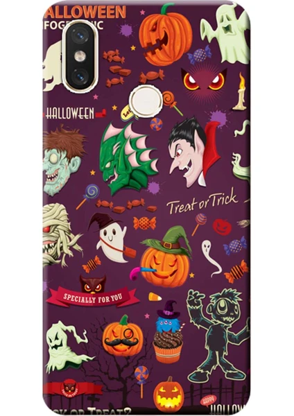 Xiaomi Redmi Note 6 Pro Kılıf Desen Baskılı Silikon Kapak Halloween STK:283