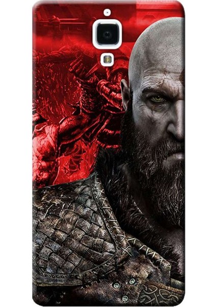 Xiaomi Mi4 / Mi 4 Kılıf Desen Baskılı Silikon Kapak Kratos God STK:251