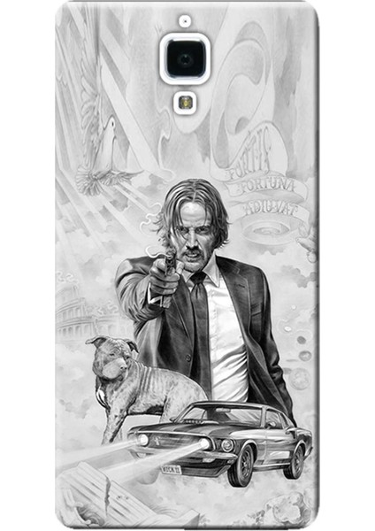 Xiaomi Mi4 / Mi 4 Kılıf Desen Baskılı Silikon Kapak John Wick STK:612