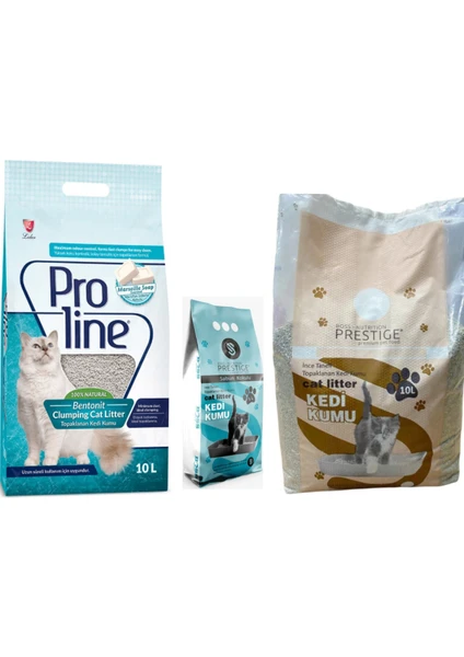 Proline Marsilya Sabun Kokulu Kedi Kumu 10 Lt + Prestige 10 L Kedi Kumu + Prestige 5 L Marsilya Sabun Kokulu Kedi Kumu