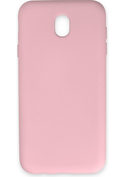 Samsung Galaxy J7 Pro / J730 Kılıf Lansman Içi Kadife Lüx Tasarım Silikon Kapak - Pudra