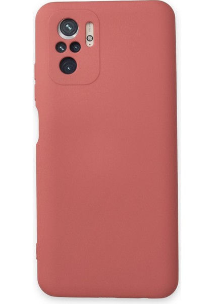 Xiaomi Redmi Note 10S Kılıf Lansman Içi Kadife Lüx Tasarım Silikon Kapak - Kiremit