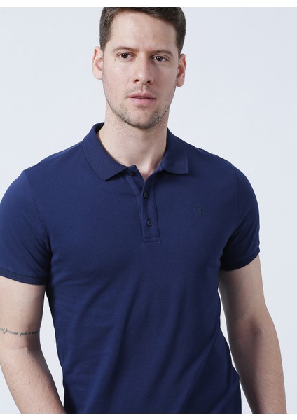 Polo Yaka Düz Lacivert Erkek T-Shirt LEGOLAS Y