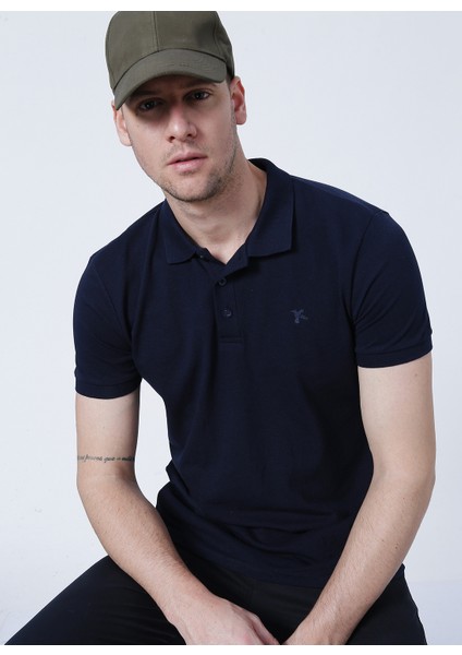 Polo Yaka Düz Lacivert Erkek T-Shirt BORAMIR-Y fırsatları