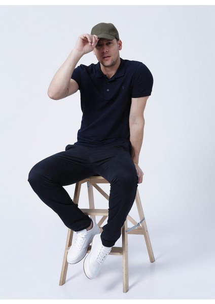 Polo Yaka Düz Lacivert Erkek T-Shirt BORAMIR-Y indirimleri