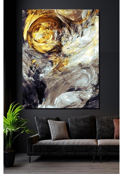 70 x 100 Sürreal Silver & Gold Kanvas Tablo