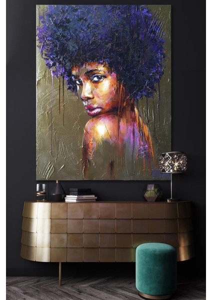 100 x 140 Yağlı Boya Görünümlü Brown Kanvas Tablo