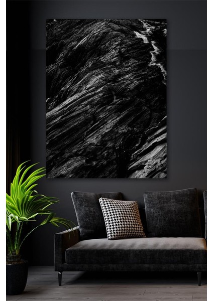 90 x 130 Black Stone Kanvas Duvar Tablo