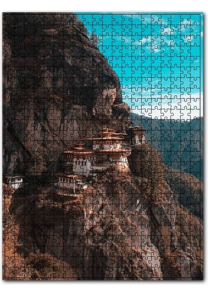 Kayalıklardaki Evler 120 Parça Puzzle Yapboz Mdf (Ahşap)