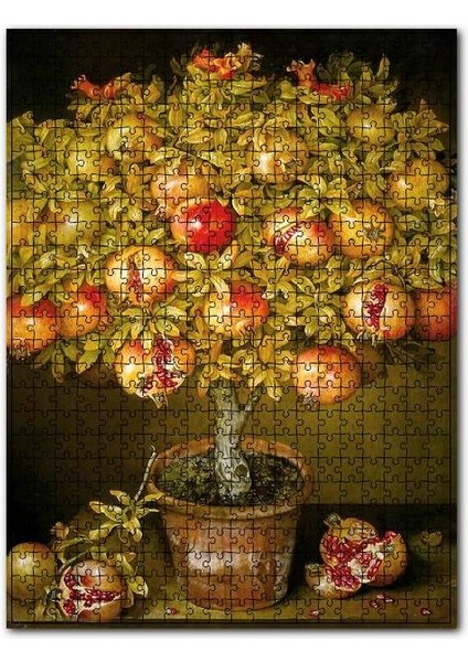 Saksıdaki Olgun Narlar Görseli 500 Parça Puzzle Yapboz Mdf (Ahşap)