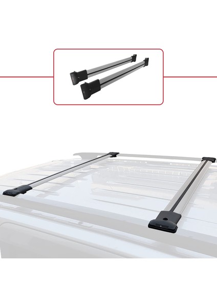 Citroen Berlingo 2003-2008 Arası Ara Atkı Tavan Barı Gri