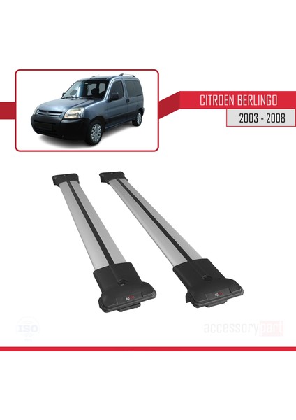 Citroen Berlingo 2003-2008 Arası Ara Atkı Tavan Barı Gri
