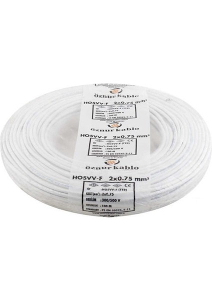 2x0,75mm2 Ttr 100mt Öznur Elektrik Tesisat Kablosu
