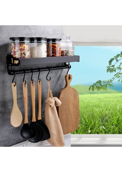 Duvara Monte Edilebilir Alüminyum Mutfak Araç Gereçleri İçin Raf - Siyah (Yurt Dışından) fiyatları