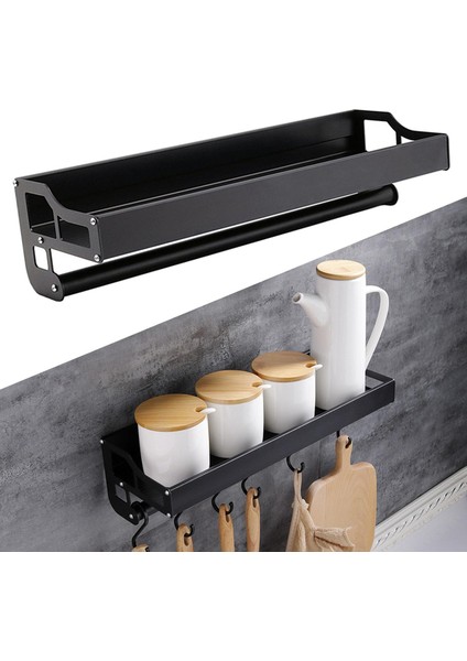 Duvara Monte Edilebilir Alüminyum Mutfak Araç Gereçleri İçin Raf - Siyah (Yurt Dışından) modelleri
