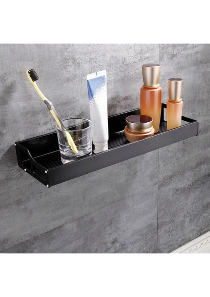 Duvara Monte Yüzer Raflar Ekran Duş Için Alüminyum Siyah Organize L modelleri