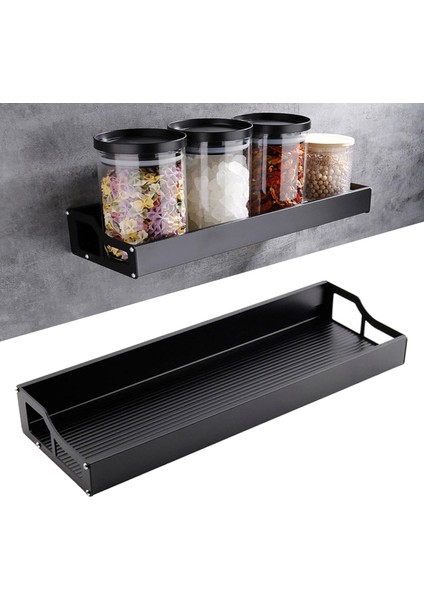 Duvara Monte Yüzer Raflar Ekran Duş Için Alüminyum Siyah Organize L fırsatları