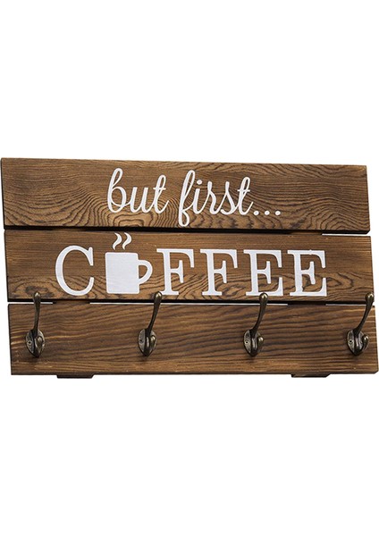 Ahşap Kahve Kupa Tutucu Aksesuarları Duvara Monte Kupa Depolama Ev Mutfak Için