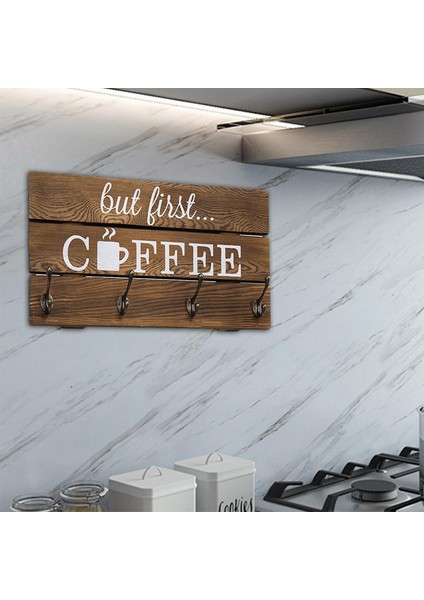 Ahşap Kahve Kupa Tutucu Aksesuarları Duvara Monte Kupa Depolama Ev Mutfak Için fırsatları