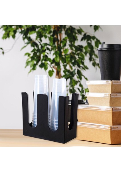 Plastik Tek Kullanımlık Kahve Fincanı Tutucu Kupası ve Lıd Organizatör Restoran 2 Bölmesi Için indirimleri