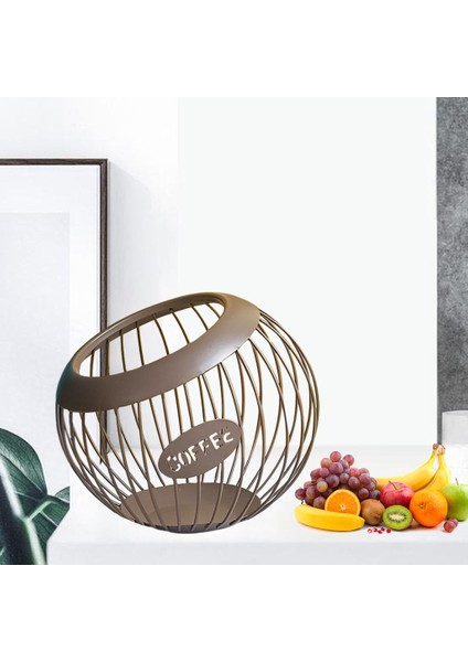 Çok Amaçlı Kahve Pod Depolama Tutucu Büyük Kapasiteli Meyve Snack Tutucu Kahverengi(Yurt Dışından) indirimleri