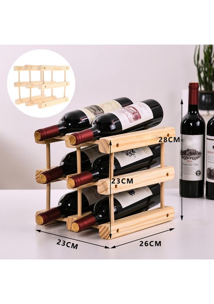 Ahşap Şarap Şişesi Tutucu Şarap Şişesi Depolama Raf Mutfak Örgütü 2 Şişe 3 Katmanlar fırsatları