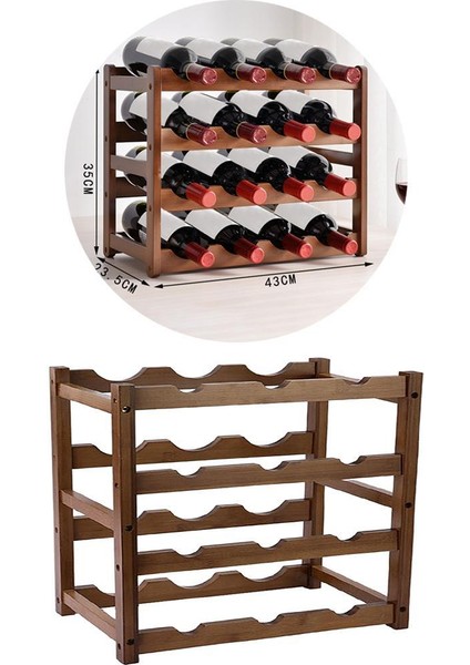 Kiler Masa Için Modern Şarap Rafları Şişe Tutucu Organizatör Ekran En Iyi 4 Katmanlı indirimleri