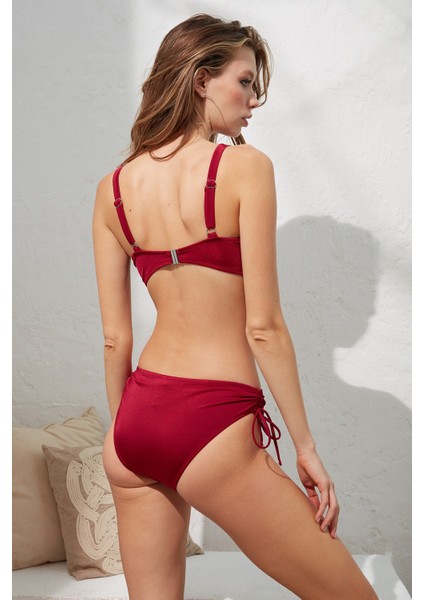 Curly Soft Pedli Toparlayıcı Bikini Bordo 221219