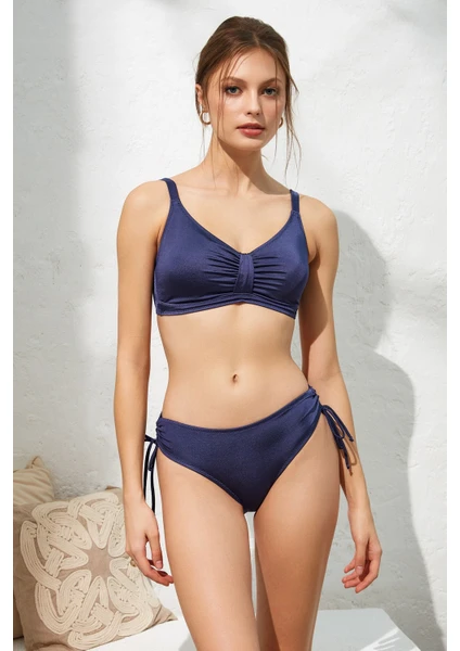 Pierre Cardin Curly Soft Pedli Toparlayıcı Bikini Lacivert 221219