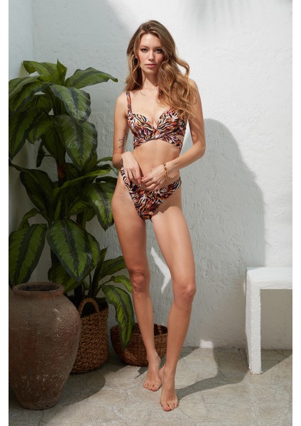 Push Double Dolgulu Brazilian Bikini Zebra 221210