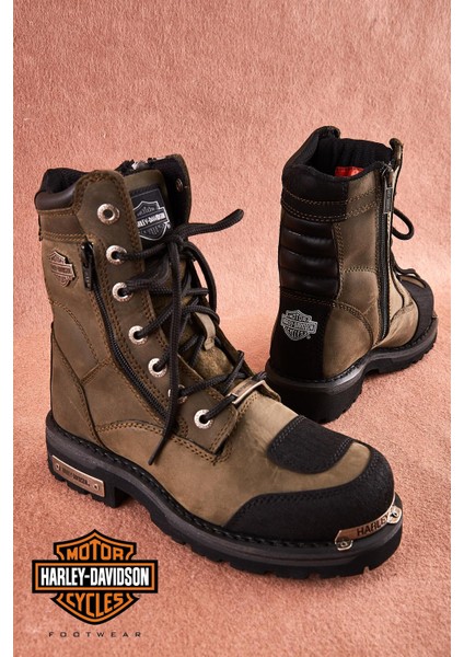 Olive Leather Kadın Bot & Bootie HD07770321