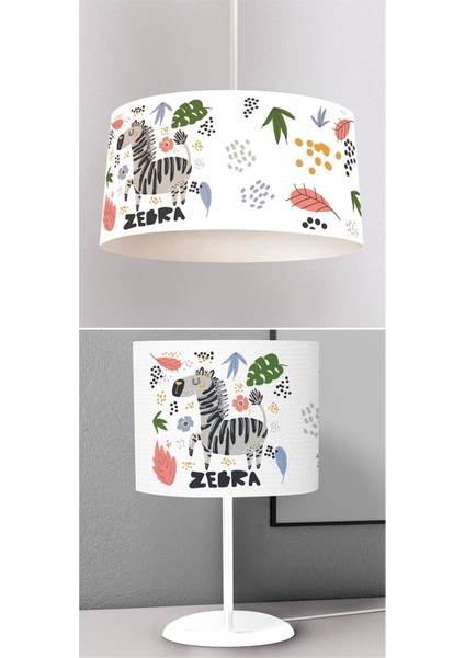 Çocuk Odası Dijital Baskılı Sarkıt Avize ve Masaüstü Abajur Avize Model 169